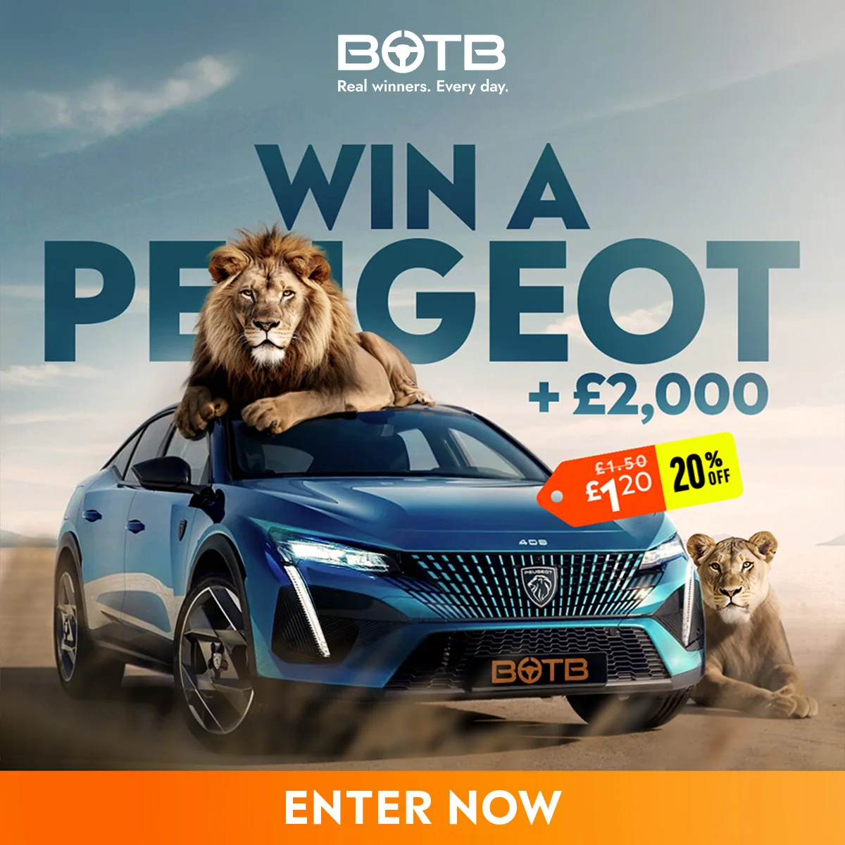 BOTB — Win a Peugeot + £2,000