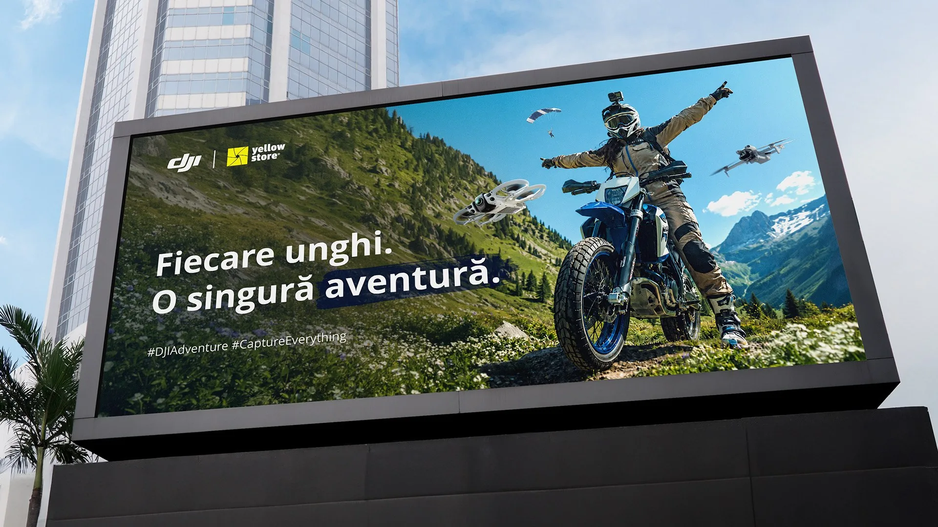 DJI x Yellow Store — Fiecare unghi. O singura aventura. Billboard